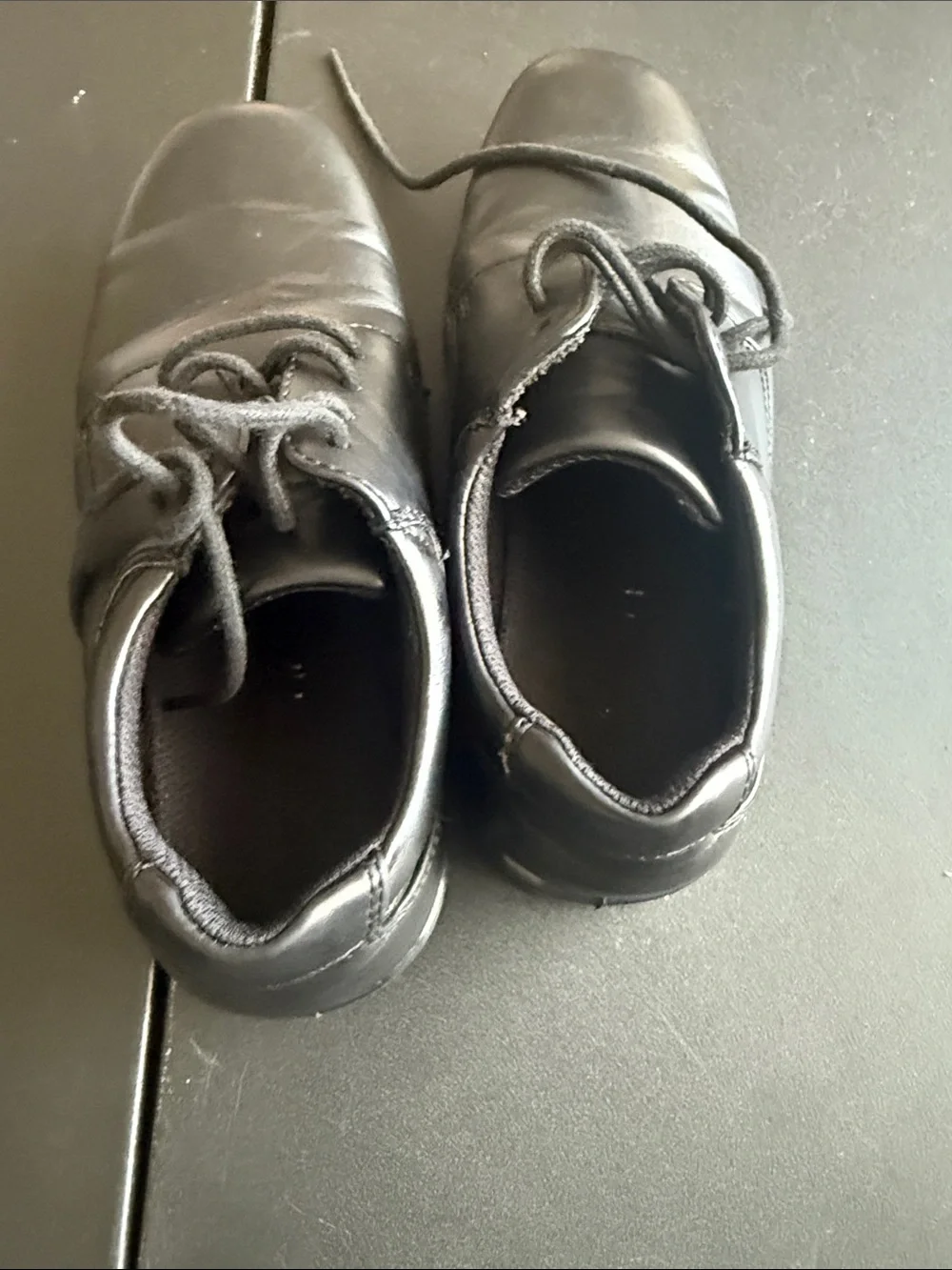 Kids Black Dress Lace-Up Shoes